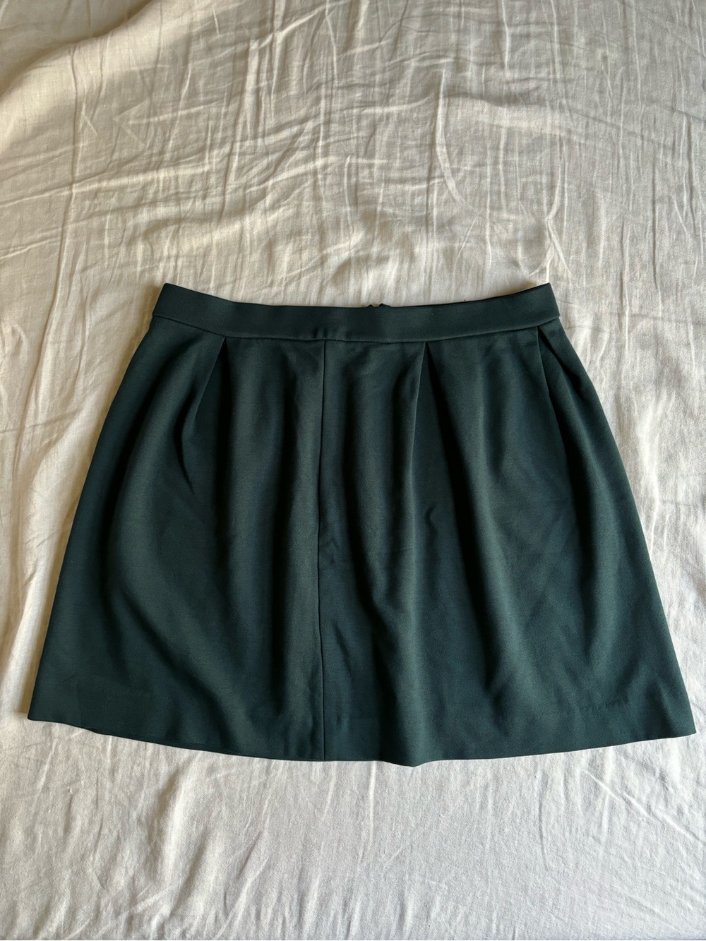 Madewell Dark Green Pleated Mini Skirt